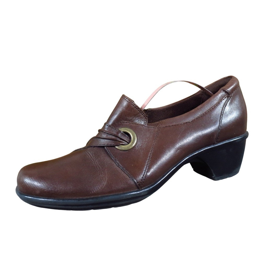 Clarks Wish Trance Womens Pumps Size 7.5 Professional Work Shoes Brown Leather